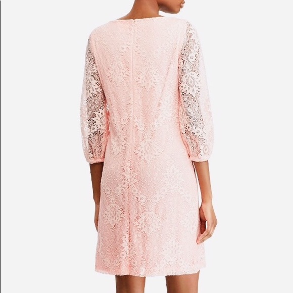 CHAPS size 10 Pink Lace Dress NWT 3/4 Sleeves ๐๐ - Picture 2 of 8